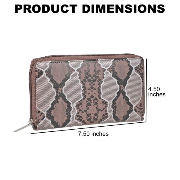 Echtleder Brieftasche mit Schlangenleder-Prägung und RFID-Schutz, hellbraun image number 3