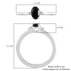 Schwarzer Spinell und Weißer Simulierter Diamant Ring 925 Silber  ca. 0,63 ct image number 6
