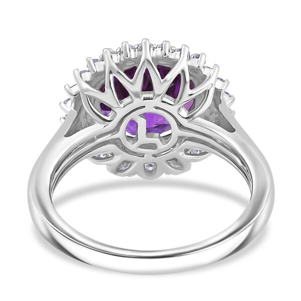 LUXURIANT DIAMOND- zertifiziert und gepr&uuml;ft AAA Labor Lila Saphir und Labor Diamant Ring in 417 Wei&szlig;gold - 4,48 ct. image number 4