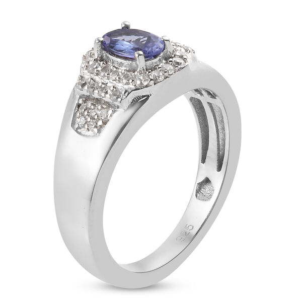 Tansanit und Zirkon Ring 925 Silber platiniert  ca. 0,84 ct image number 5