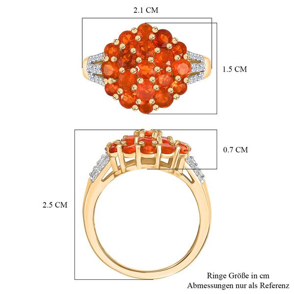 Blaze Feueropal Ring 925 Silber 750 Gelbgold Vermeil (Gr&ouml;&szlig;e 19.00) ca. 1.56 ct image number 6