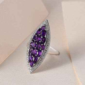 Afrikanischer Amethyst und Zirkon-Cocktail-Ring - 2,50 ct.
