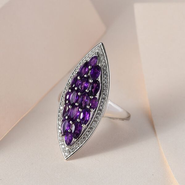 Afrikanischer Amethyst und Zirkon-Cocktail-Ring - 2,50 ct. image number 2