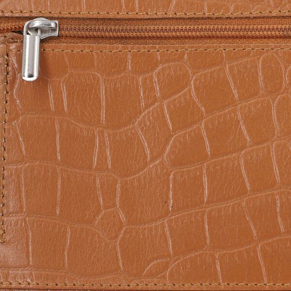 CLOSE OUT - UNION CODE: Echtleder Brieftasche mit Krokoprägung, grau image number 5