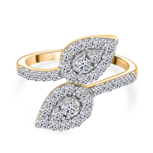 Lab Grown Diamant SI Ring 925 Silber Gelbgold Vermeil (Größe 19.00) ca. 1,11 ct image number 0