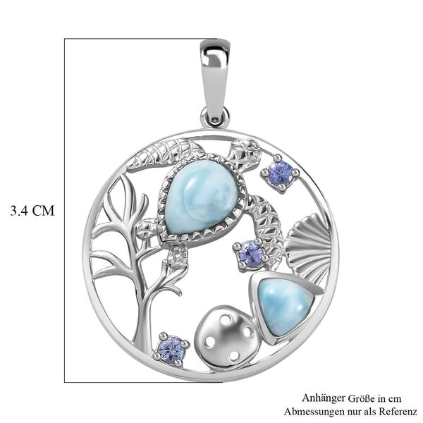 AA Larimar und Tansanit Anh&auml;nger - 2,08 ct. image number 5