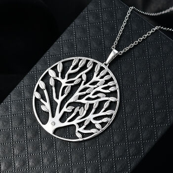 EverTrue Anh&auml;nger mit Diamantakzent und 50cm Kette in Silberton