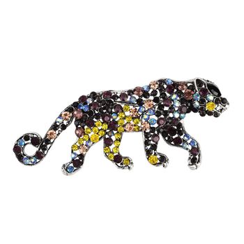 Mehrfarbiger Kristall Brosche Antik-silber-Plattierung