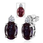 AAA Lab Created Alexandrit, Lab Grown Diamant Ohrringe 417 Gold ca. 3,00 ct.