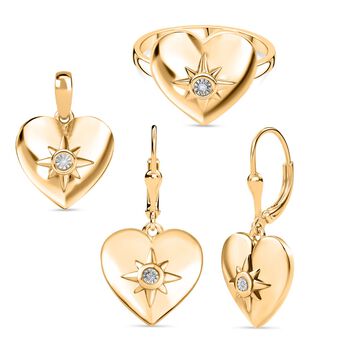 Schmuckset mit Diamantakzenten im Herz-Design