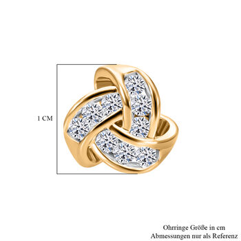LUXURIANT SI Labor Diamant Ohrringe, 925 Silber Gelbgold Vermeil - 0,50 ct.