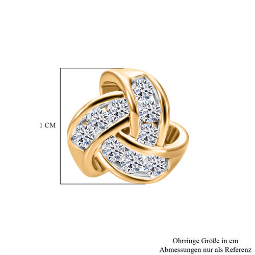 LUXURIANT DIAMOND- SI Labor Diamant Ohrringe, 925 Silber Gelbgold Vermeil - 0,50 ct. image number 3