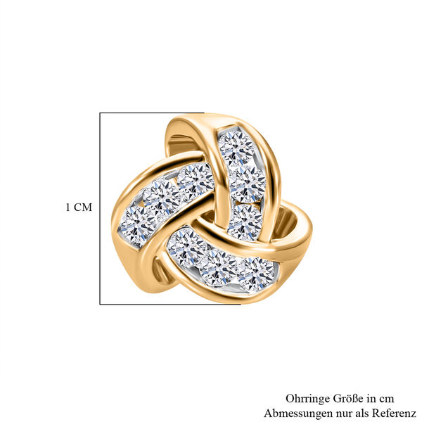 LUXURIANT SI Labor Diamant Ohrringe, 925 Silber Gelbgold Vermeil - 0,50 ct. image number 3