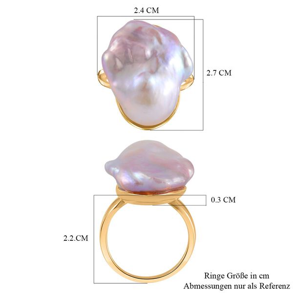 13-16 mm mehrfarbiger Barockperlen-Ring image number 7