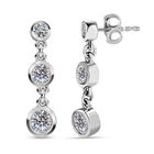 Moissanit Ohrringe 925 Silber platiniert ca. 1.57 ct