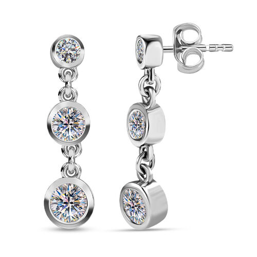 Moissanit Trilogie Ohrringe - 1,57 ct. image number 0