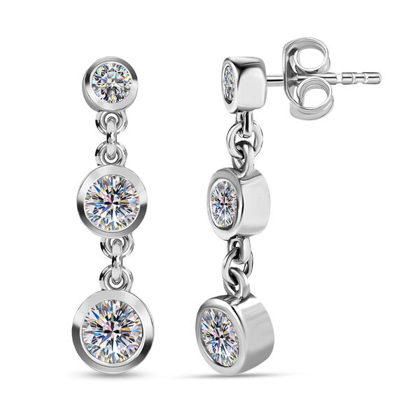 Moissanit Trilogie Ohrringe - 1,57 ct.