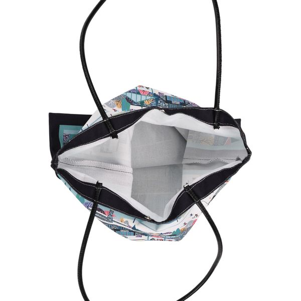 2er-Set Einkaufstaschen mit Stadt- und Blumen-Motiv, 34x40 cm, Schwarz image number 9