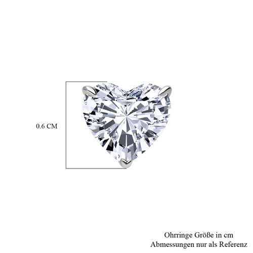 LUXURIANT DIAMOND- SGL zertifizierte VS-EF Labor Herz Diamant Ohrringe in 950 Platin - 1 ct. image number 3