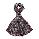 LA MAREY 100% Maulbeerseide Seidenschal, 55cm x 175cm, kaffee mit Leopardenmuster