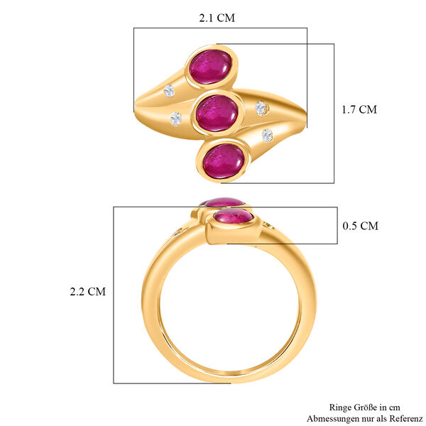 AA afrikanischer Rubin und Zirkon-Ring -1,94 ct. image number 7