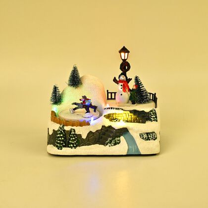 Musik Karussel Winterland mit LED lichter, 19 x 14 x 15 cm, Eisläufer