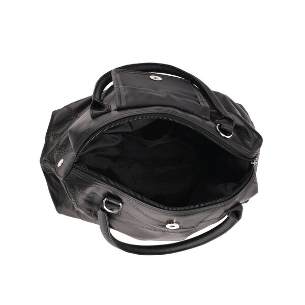 Handtasche aus weichem Schafsleder, Patchwork-Design, 29×15×21cm, Schwarz image number 5