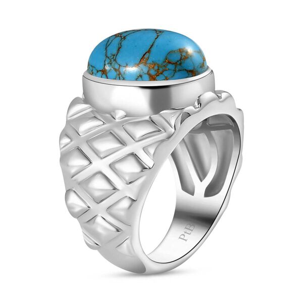 Blaues T&uuml;rkis Ring Messing (Gr&ouml;&szlig;e 17.00) ca. 5,54 ct image number 5