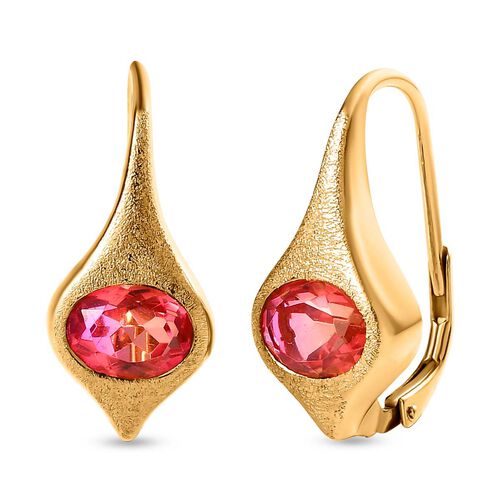 Sunset Quarz Triplette Ohrringe, 925 Silber Gelbgold Vermeil, ca. 2.93 ct image number 0