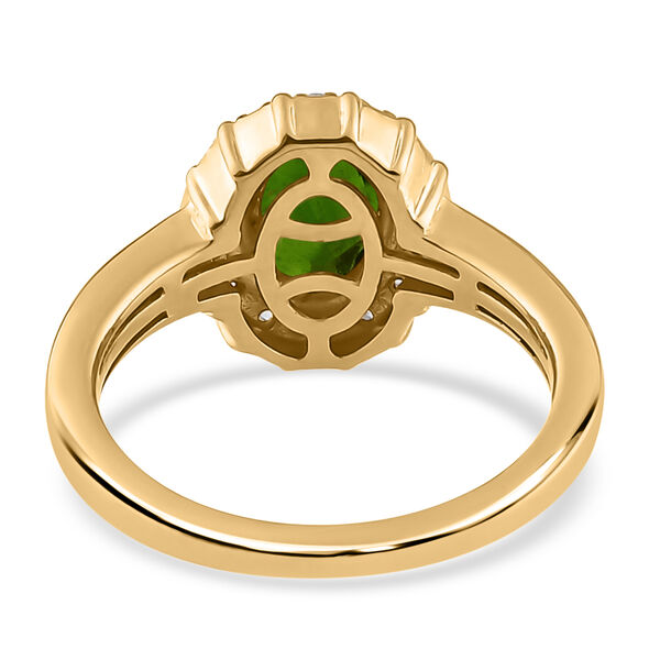 Nat&uuml;rlicher Chromdiopsid und Zirkon Ring 925 Silber vergoldet  ca. 0,90 ct image number 6