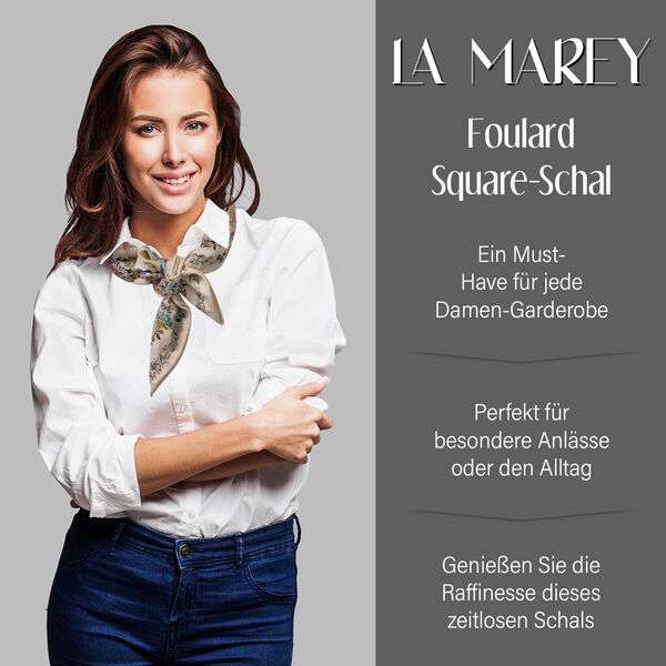 LA MAREY Foulard Quadratischer Schal, Weiß image number 2