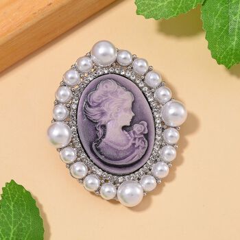 Kamee, Kunststoff Perle Brosche