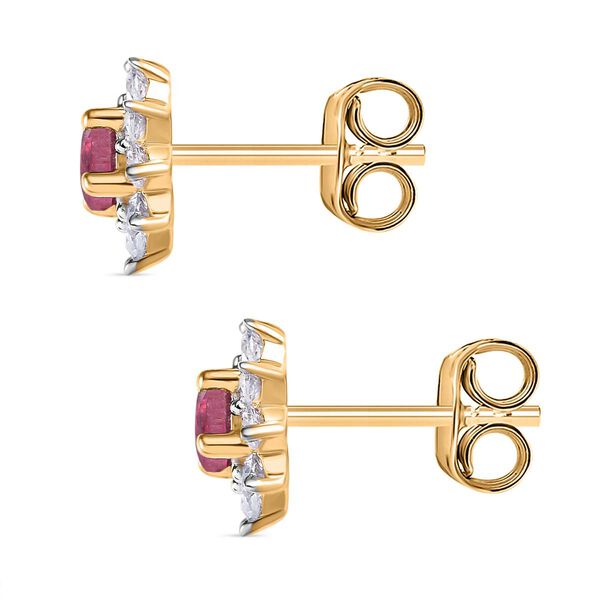 Rubin und Zirkon Ohrstecker - 1,47 ct. image number 8