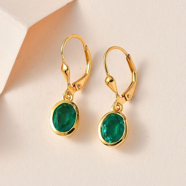 Smaragd Triplett Quarz Ohrringe - 3,10 ct. image number 2