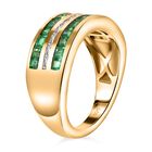 AAA Smaragd, Weißer Zirkon Ring, 925 Silber Gelbgold Vermeil, (Größe 20.00) ca. 1.41 ct image number 4