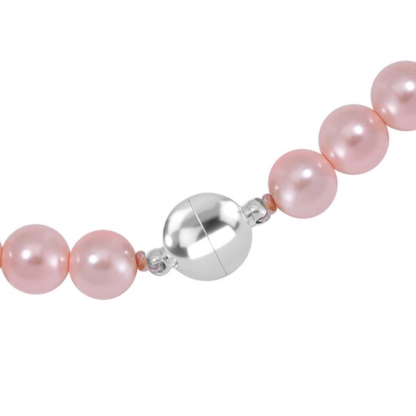 Rosa Muschelkernperle Halskette ca. 50 cm Reiner Edelstahl image number 4