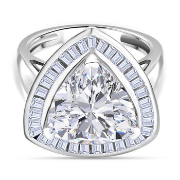 Moissanit Ring 925 Silber rhodiniert (Gr&ouml;&szlig;e 18.00) ca. 5,64 ct