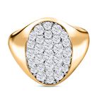 Moissanit Ring, 925 Silber Gelbgold Vermeil (Größe 17.00) ca. 1.16 ct