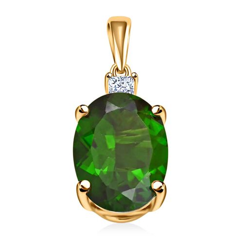 LUXORO zertifiziert und geprüft AAA natürlicher Chromdiopsid und Diamant Anhänger in 417 Gold - 2,57 ct. image number 0