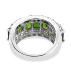 Natürlicher Chromdiopside und Zirkon Ring 925 Silber platiniert  ca. 5,09 ct image number 4