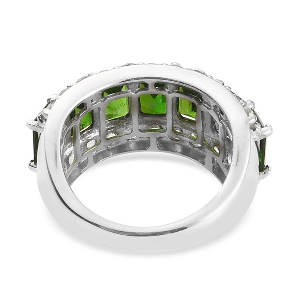 Nat&uuml;rlicher Chromdiopside und Zirkon Ring 925 Silber platiniert  ca. 5,09 ct image number 5