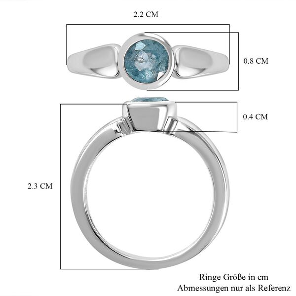 TUCSON FIND - Natürlicher AA Aqua Kyanit Ring 925 Silber rhodiniert (Größe 17.00) ca. 1.03 ct image number 7