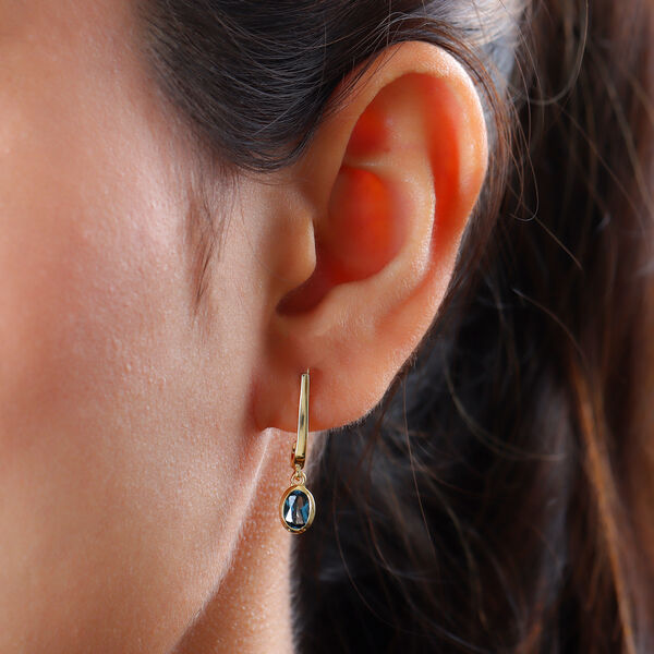 London Blau Topas Ohrh&auml;nger 925 Silber vergoldet ca. 1,02 ct&nbsp; image number 3