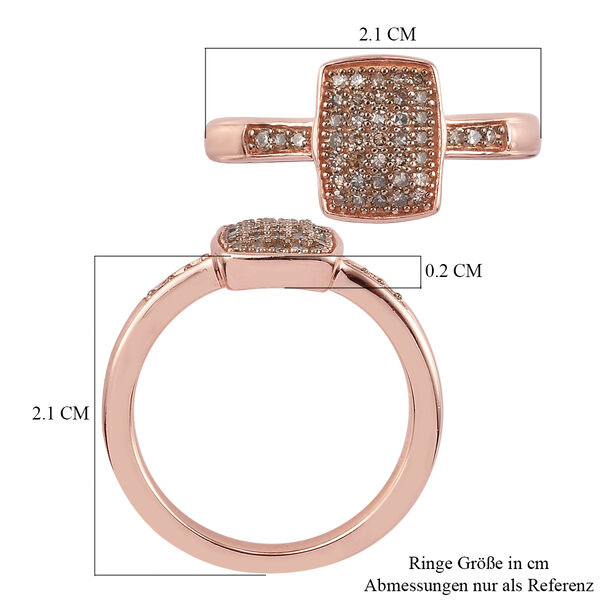 Nat&uuml;rlicher Champagner Cluster Ring 925 Silber Ros&eacute;gold Vermeil image number 7