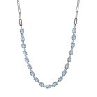 Himmelblaue Topas Halskette, ca. 45 cm, Edelstahl ca. 10.65 ct