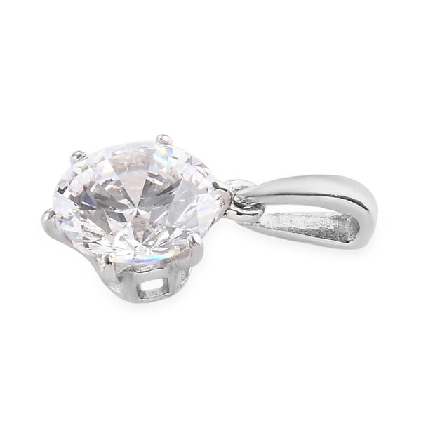 LUSTRO STELLA Hergestellt mit ZIRKONIA Solit&auml;r Anh&auml;nger 925 Silber Platin-&Uuml;berzug image number 4