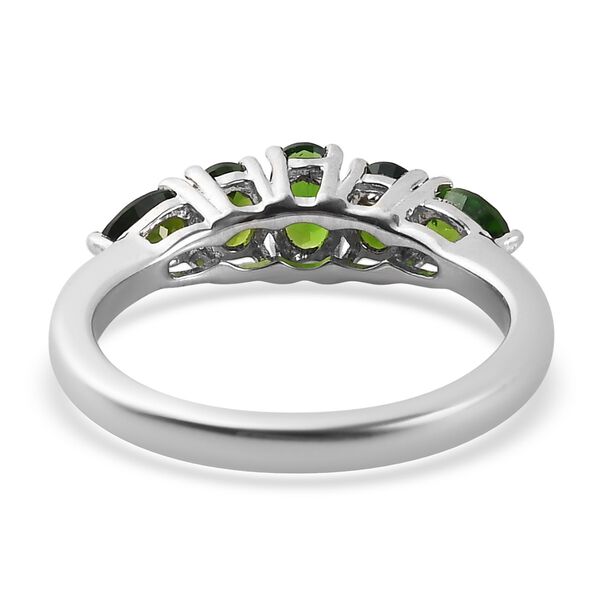 Russischer Diopsid 5 Stein Ring 925 Silber Platin-&Uuml;berzug image number 6