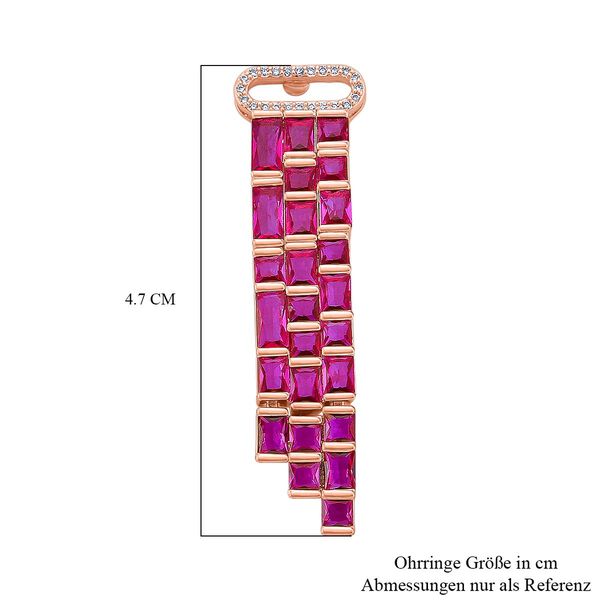 Wei&szlig;er Zirkonia, Glas Ohrringe, Nickelfreies Messing, ros&eacute;farben image number 6
