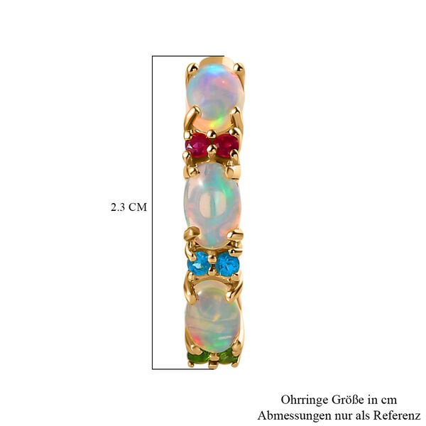 AA nat&uuml;rliche, &auml;thiopische Welo Opal und Multi-Edelstein-Ohrringe - 2,17 ct. image number 6