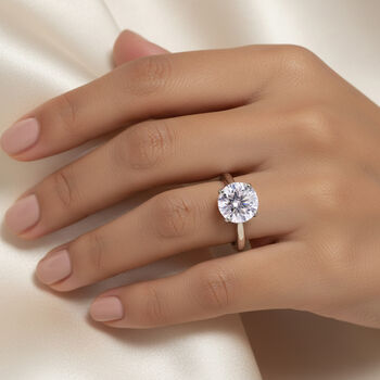 GRA zertifiziert Moissanit Ring 925 Silber rhodiniert (Gr&ouml;&szlig;e 18.00) ca. 5.50 ct